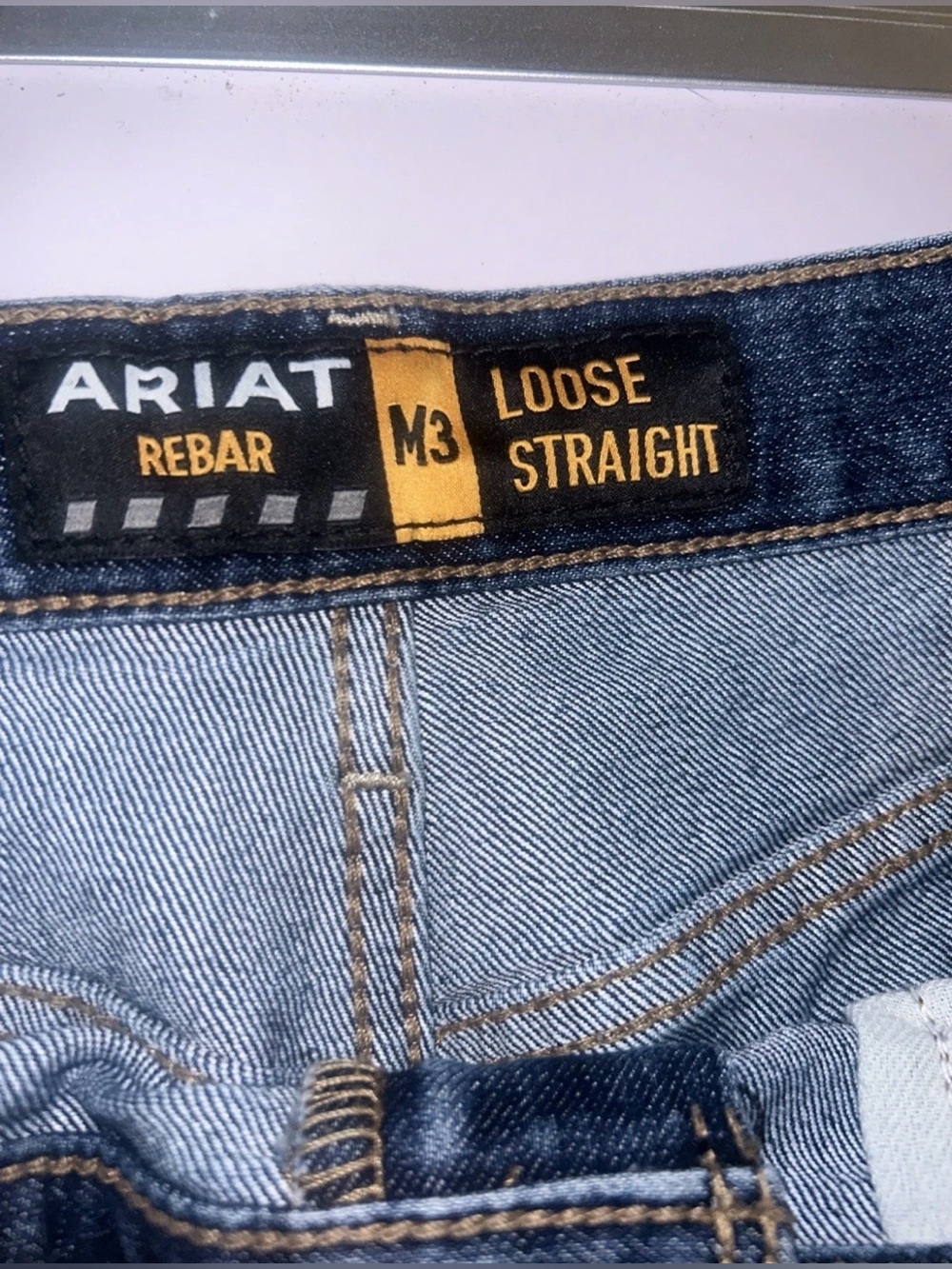 Ariat Jeans 36 X 30 Blue M3 Rebar Loose Straight Workwear Medium Wash Denim
